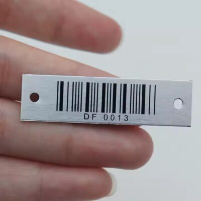 Custom printed metal barcode label for industrial use