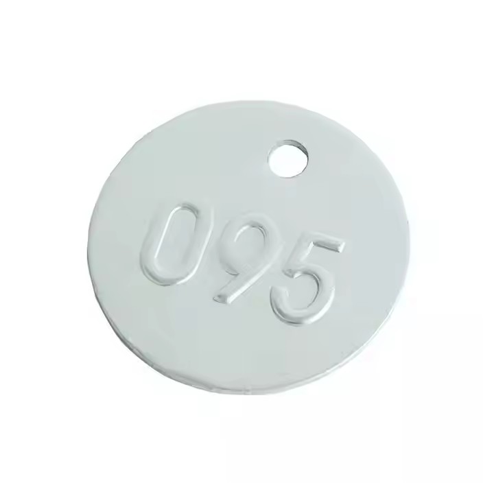High-quality stamped metal tag with precise engraving