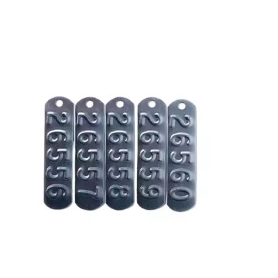 High-quality stamped metal tag with precise engraving