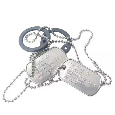 Custom stamped stainless steel ID tag pendant