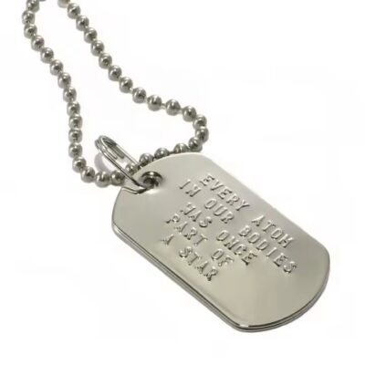Custom stamped stainless steel ID tag pendant