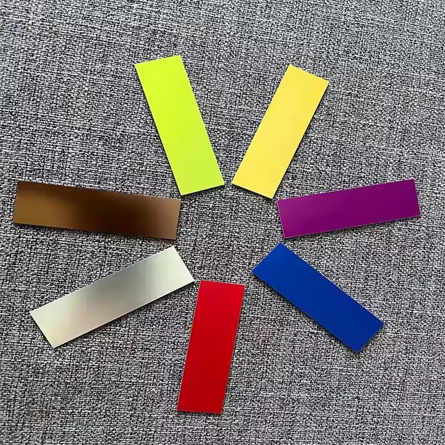 Custom anodized aluminum rectangular and square metal tags