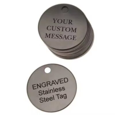 Custom engraved stainless steel tags with precise metal engraving