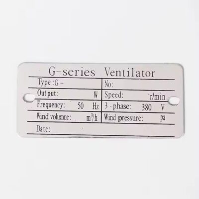 Custom engraved metal serial number tags for electrical panels