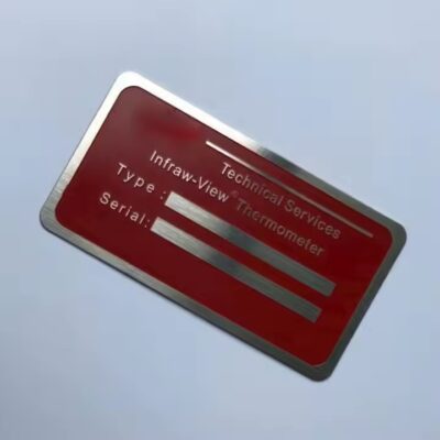 Custom engraved metal serial number tags for electrical panels