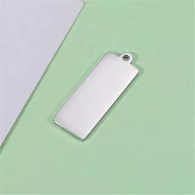 Custom rectangle metal luggage tags for travel and suitcase identification