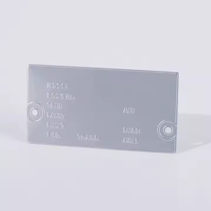 Custom printed metal machine instruction label