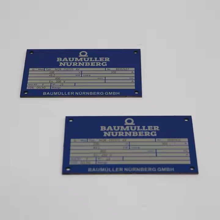 Custom metal asset tag for industrial machinery