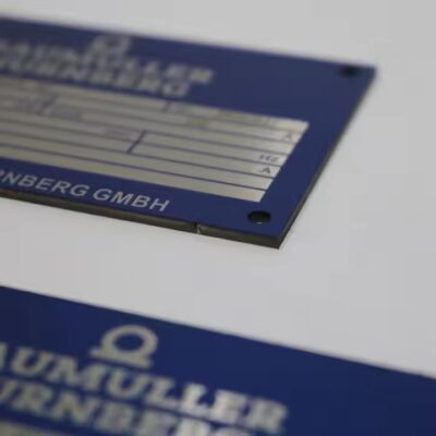 Custom metal asset tag for industrial machinery