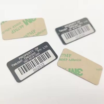 Custom metal barcode and QR code asset tracking tags