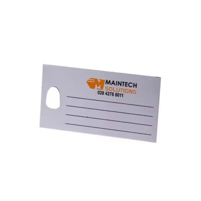 High-quality printed metal tag with pre-drilled holes
