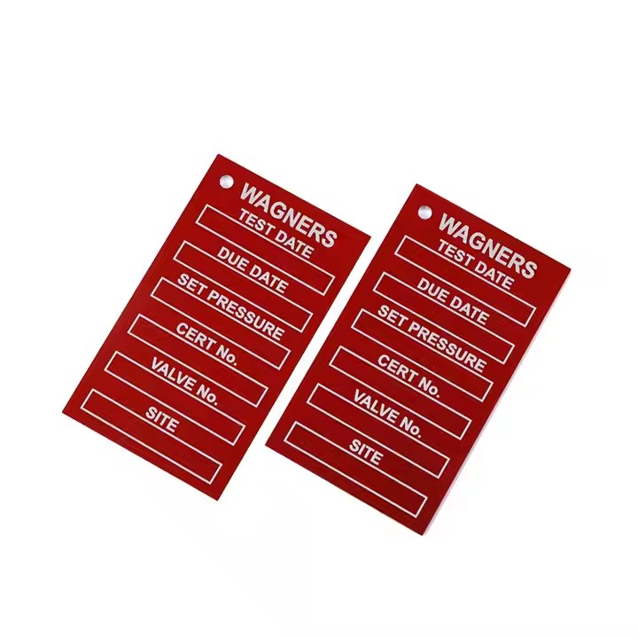 High-quality printed metal tag with pre-drilled holes