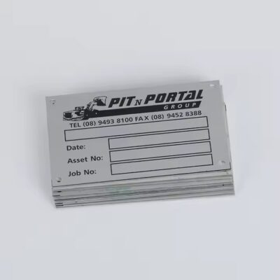 Stainless steel metal asset tag for equipment