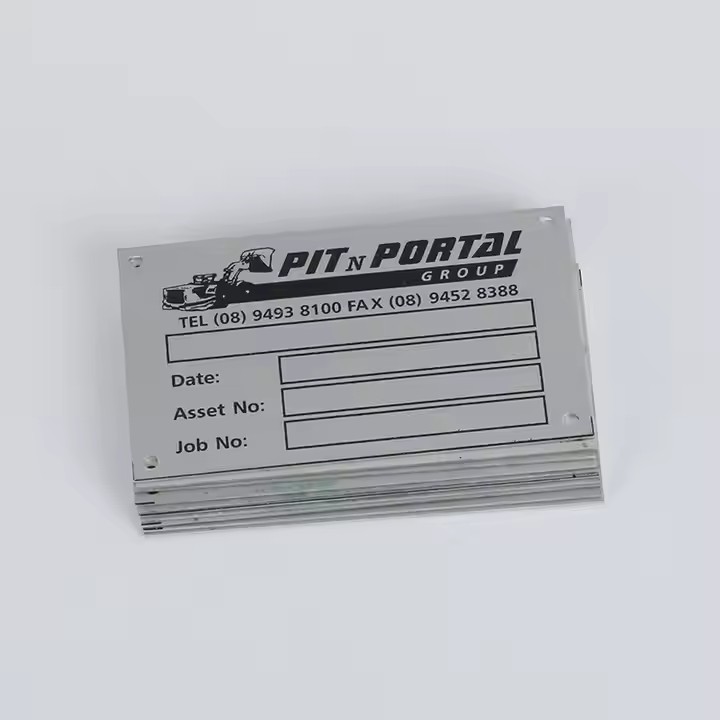 Stainless steel metal asset tag for equipment
