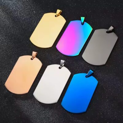 Traditional style blank stainless steel tags with smooth surface