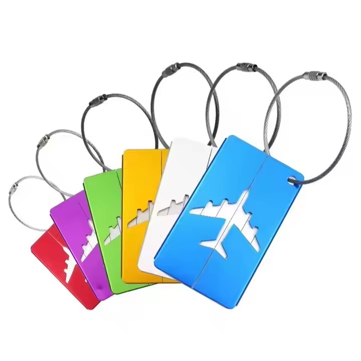 Anodized aluminum luggage tags in various colors