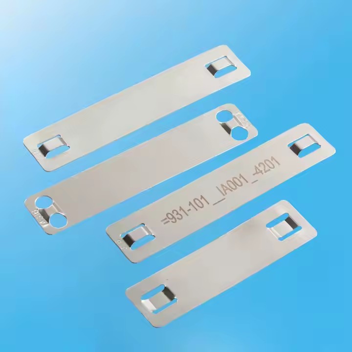 Custom metal cable ID tags for wires and cables