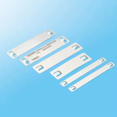 Custom metal cable ID tags for wires and cables