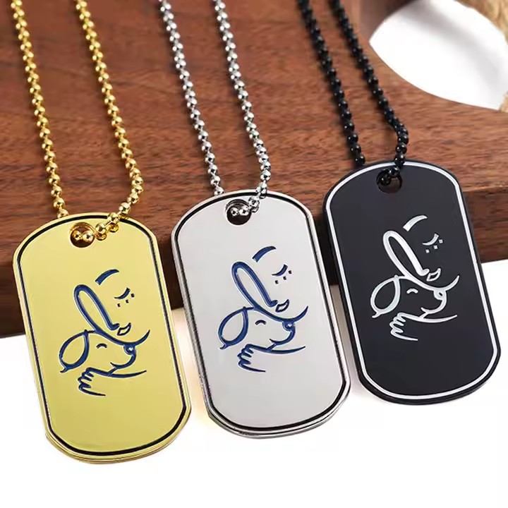 Personalized Custom Metal Military Dog Tag with Logo