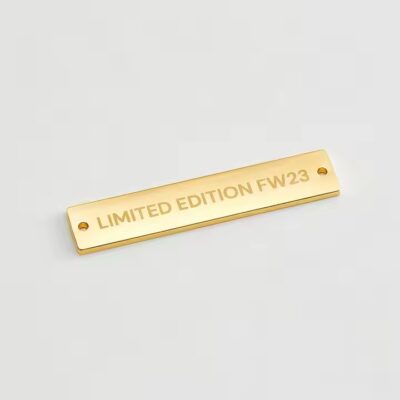 Custom rectangle metal label for clothing brand