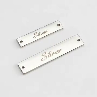 Custom rectangle metal label for clothing brand