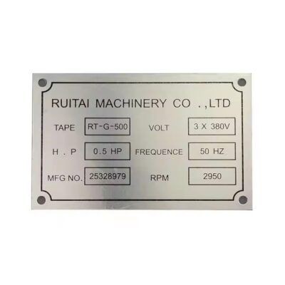 Durable aluminum equipment card tag for industrial use