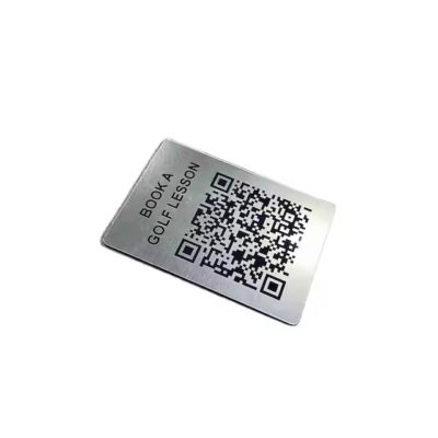 Custom aluminum asset tag with barcode and QR code