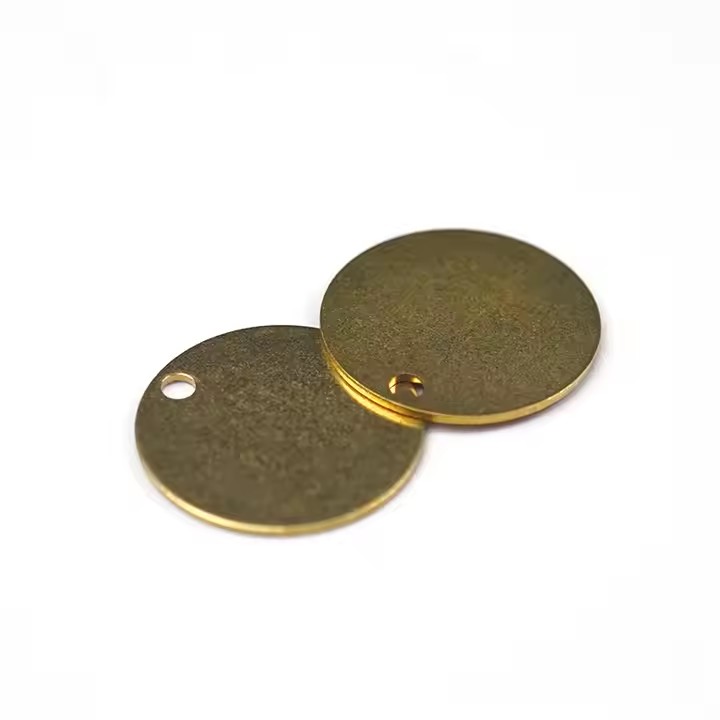 Custom Round Stamped Brass Valve Tag