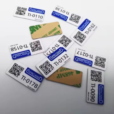 Custom printed metal barcode and QR code label