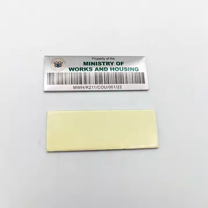 Custom printed metal barcode and QR code label