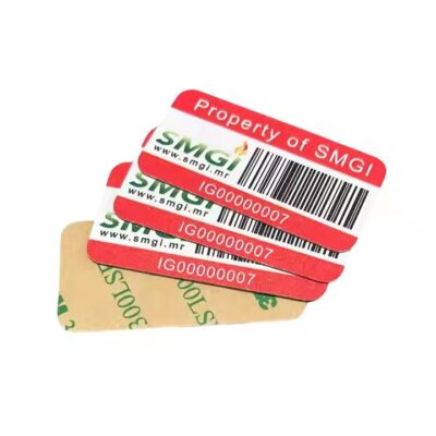 Custom UV printed serial number metal asset tag for equipment