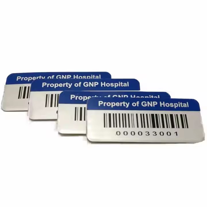 Custom UV printed serial number metal asset tag for equipment