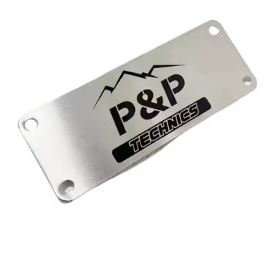 Custom brushed stainless steel engraved tags