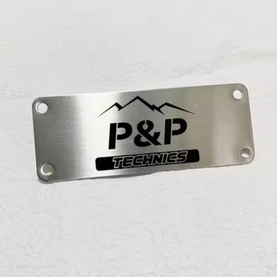 Custom brushed stainless steel engraved tags