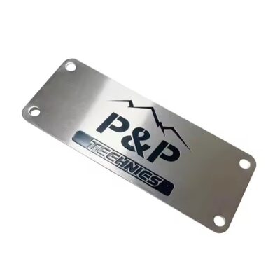 Custom brushed stainless steel engraved tags
