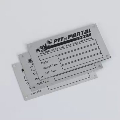 Custom stainless steel metal asset tag for industrial equipment