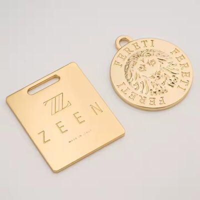 Custom Shaped Metal Tags for Bags and Handbags