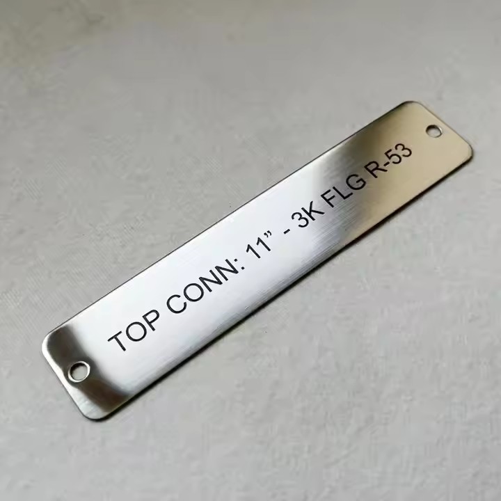 Custom black coated stainless steel laser engraved tag
