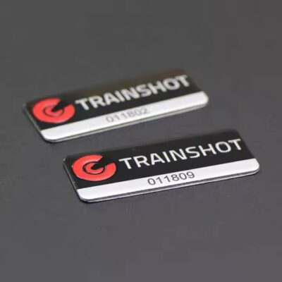 Custom Embossed Metal Label with Adhesive for Branding