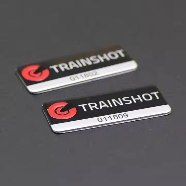 Custom Embossed Metal Label with Adhesive for Branding
