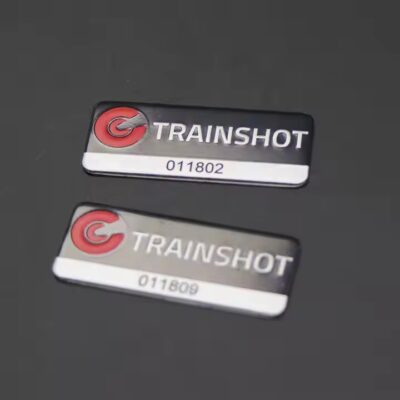 Custom Embossed Metal Label with Adhesive for Branding