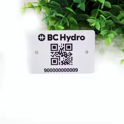Custom Laser Engraved Metal Barcode Label with Mounting Holes