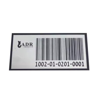 Custom Laser Engraved Metal Barcode Label with Mounting Holes