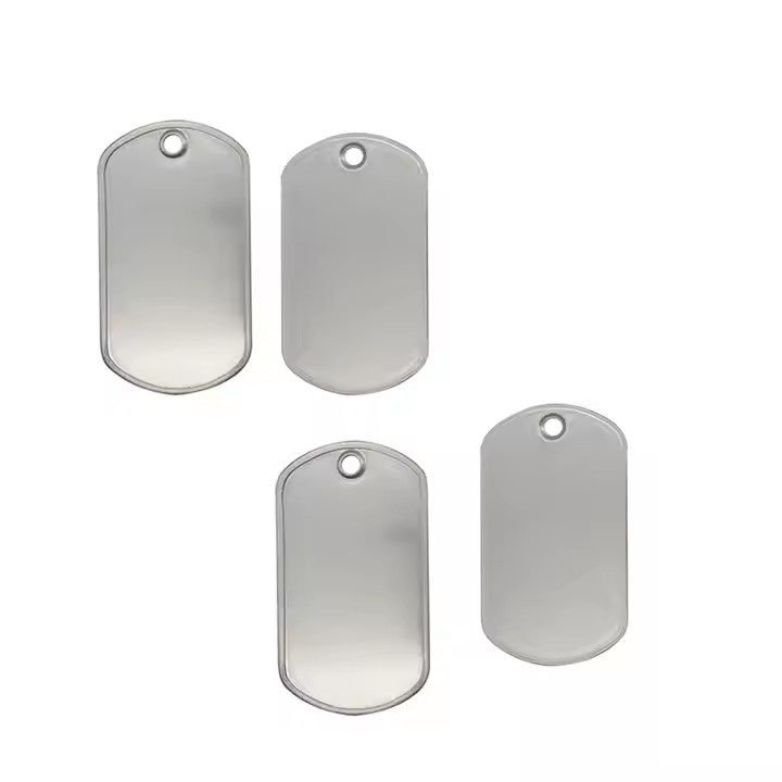 Shiny Stainless Steel Military Dog Tag for Custom ID