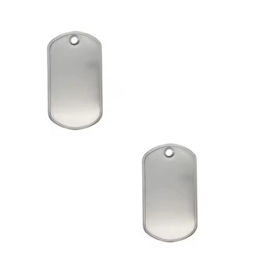 Shiny Stainless Steel Military Dog Tag for Custom ID


