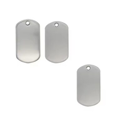 Shiny Stainless Steel Military Dog Tag for Custom ID

