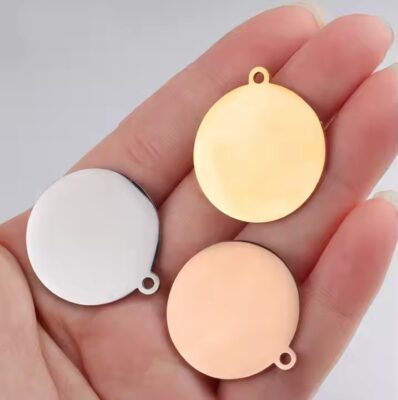 Round Stainless Steel Blank Metal Tags with Hole in Multiple Sizes