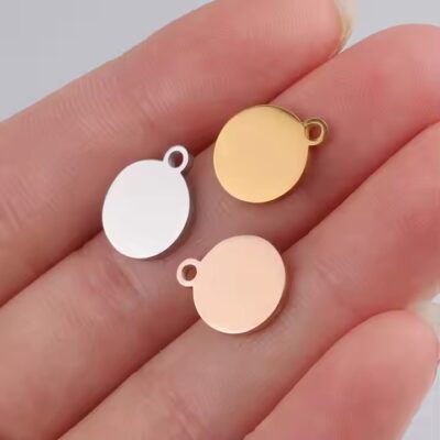 Round Stainless Steel Blank Metal Tags with Hole in Multiple Sizes