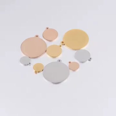 Round Stainless Steel Blank Metal Tags with Hole in Multiple Sizes