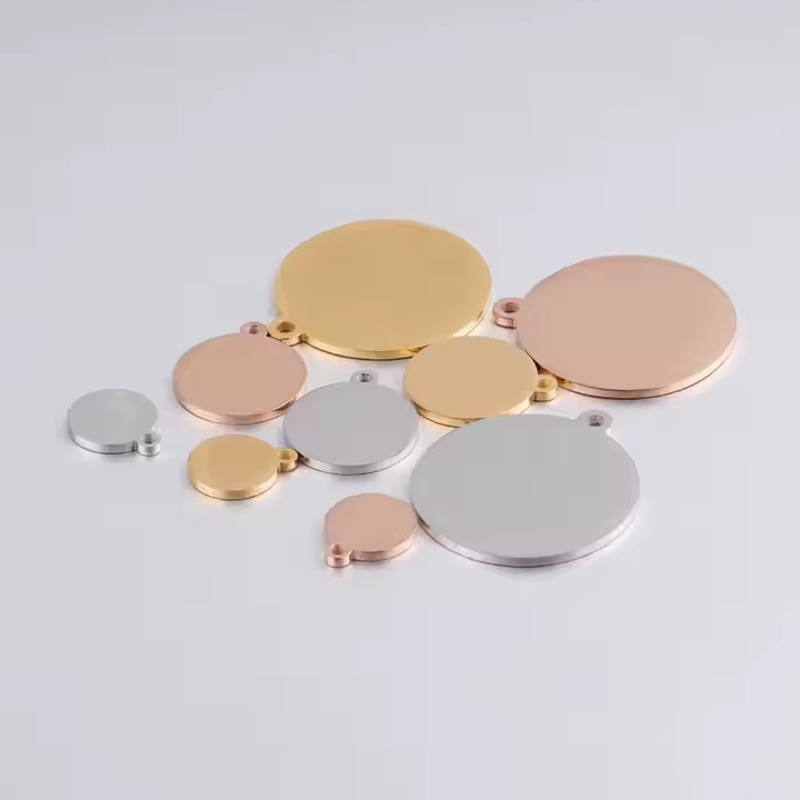 Round Stainless Steel Blank Metal Tags with Hole in Multiple Sizes